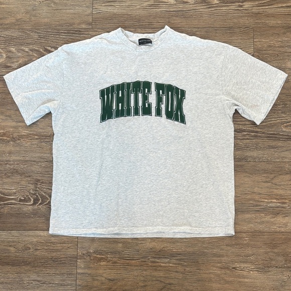 White Fox Decade Classics Varsity Oversized Tee Grey Marle Women's Size L / XL - Picture 1 of 10